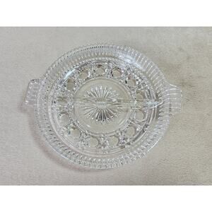 Windsor Candy Dish Divided Relish Dish Plate 8 1/2" Clear Crystal 70's Vintage
